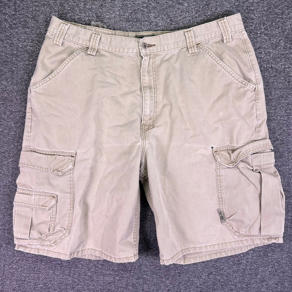 VTG Levis SilverTab Cargo Shorts Mens 38 Khaki Tan Relaxed Fit Tactical Workwear